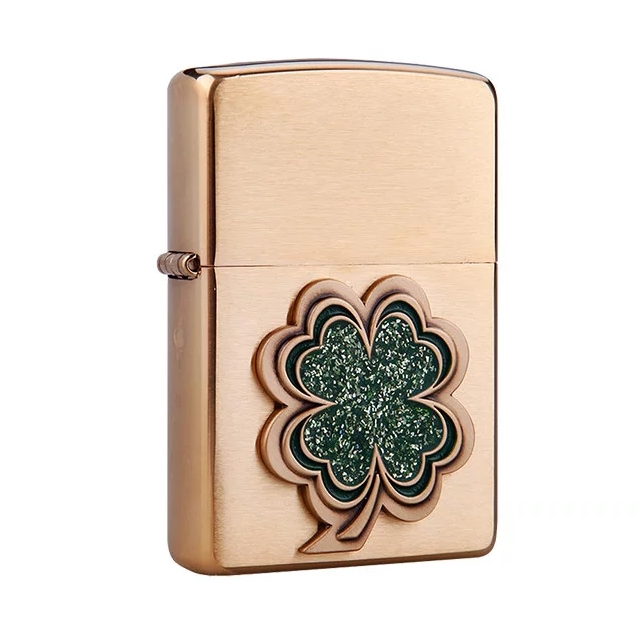 zippo 之宝 美国原装限量 纯铜四叶草 打火机