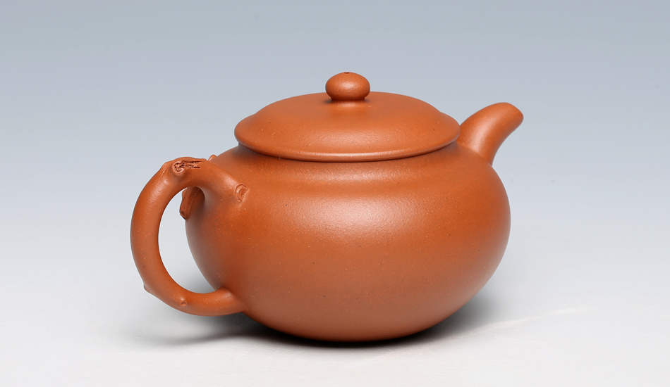 恩源雅玩 潘旭峰制 梅 名家正品全手工紫砂壶 朱泥小品花器