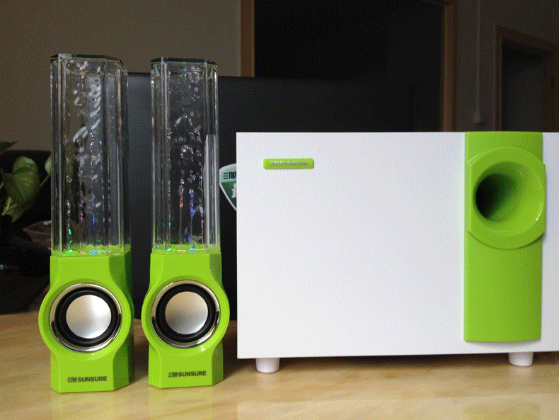 三旭q80七彩灯水舞电脑低音炮音箱蓝牙插卡音乐喷水喷泉音箱